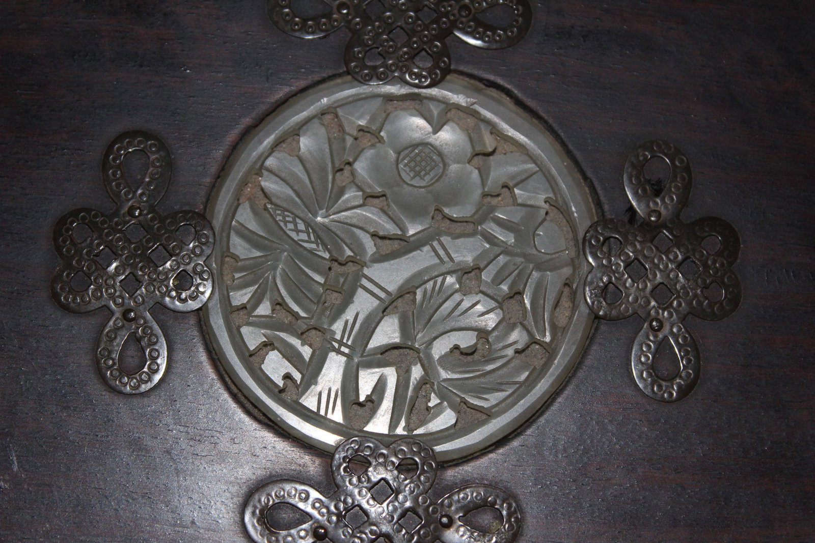 A Vintage Chinese Rosewood and Jade Box - 3