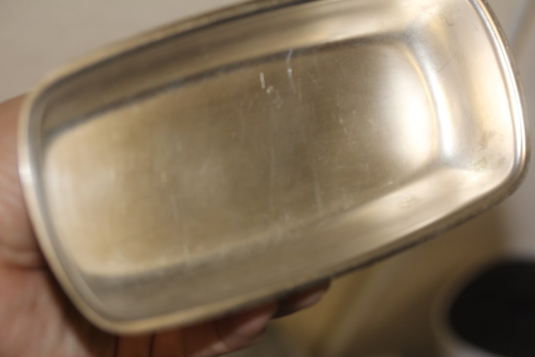 Ornate Poole Silverplate Butter Dish - 3