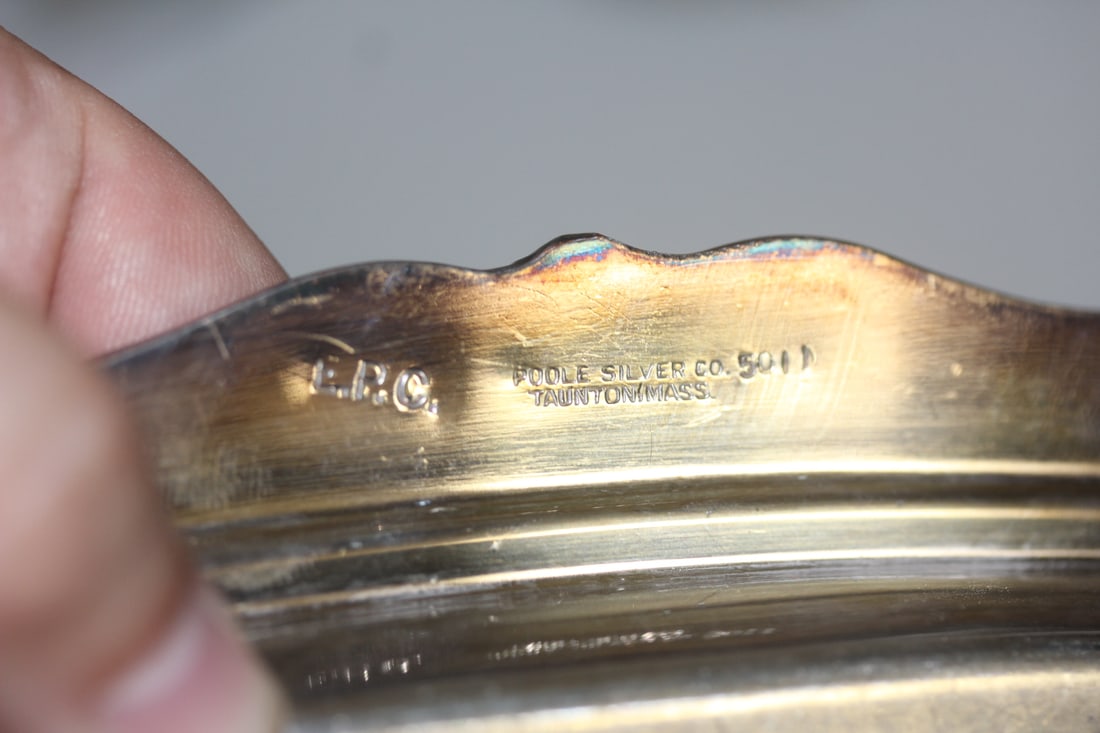 Ornate Poole Silverplate Butter Dish - 4