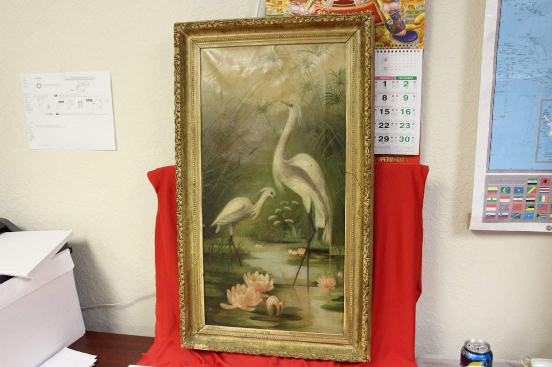 An Antique Oil on Canvas: Framed - possibly 19th century - 31 1/2" x 18 1/2" in overall