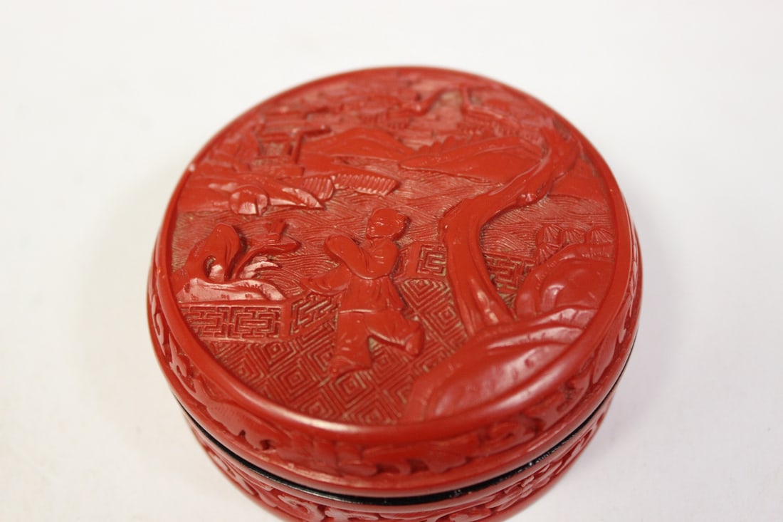A Chinese Cinnabar Style Box - 3
