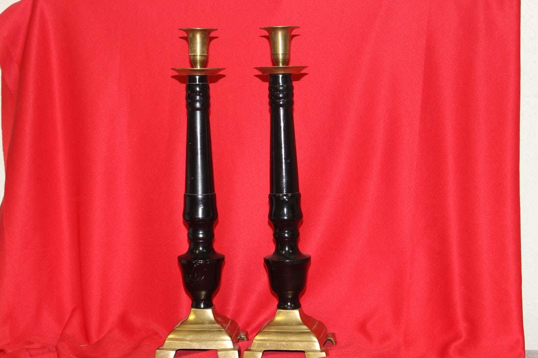 Pair of Candlesticks: 15 1/4" tall