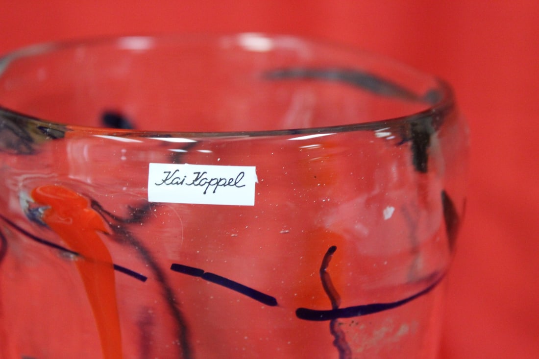 A Signed Kai Koppel Art Glass Vase or Bowl - 4