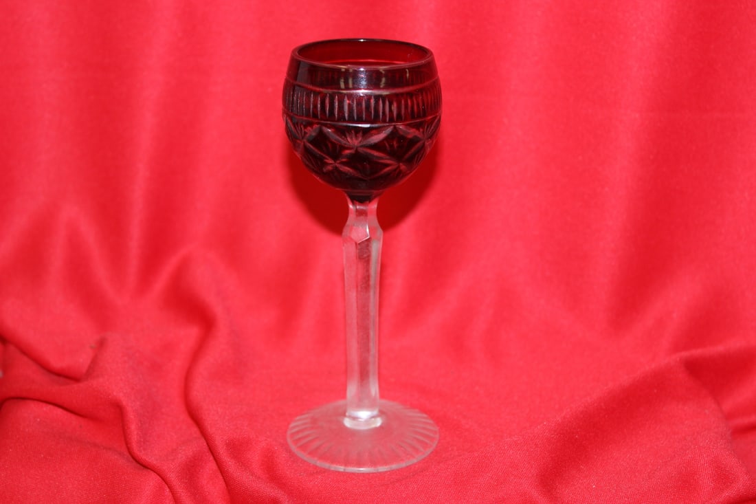 A Cut Glass Goblet: 6" tall