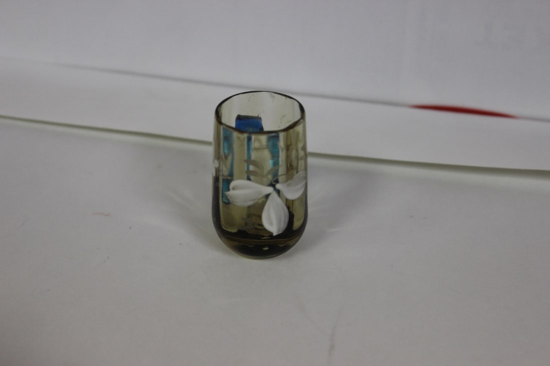 An Amber Colour Miniature Glass Mug - 2