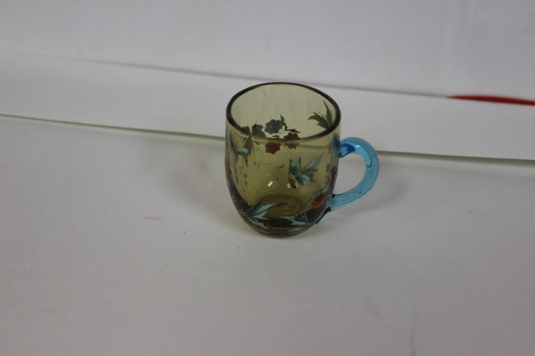 An Amber Colour Miniature Glass Cup: 1 3/4" tall