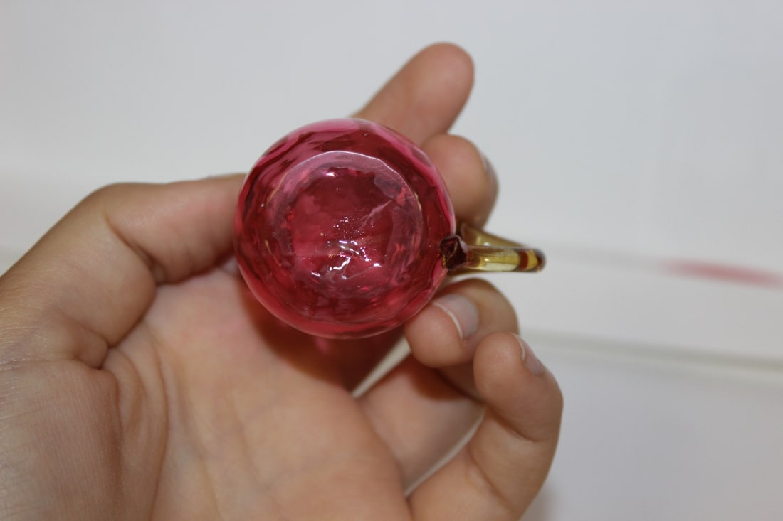 A Miniature Cranberry Glass Cup - 2