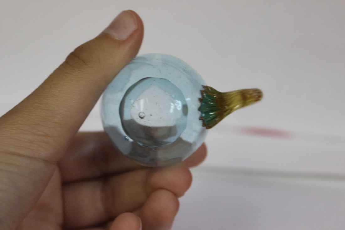 A Miniature Teal Coloured Glass Cup - 3