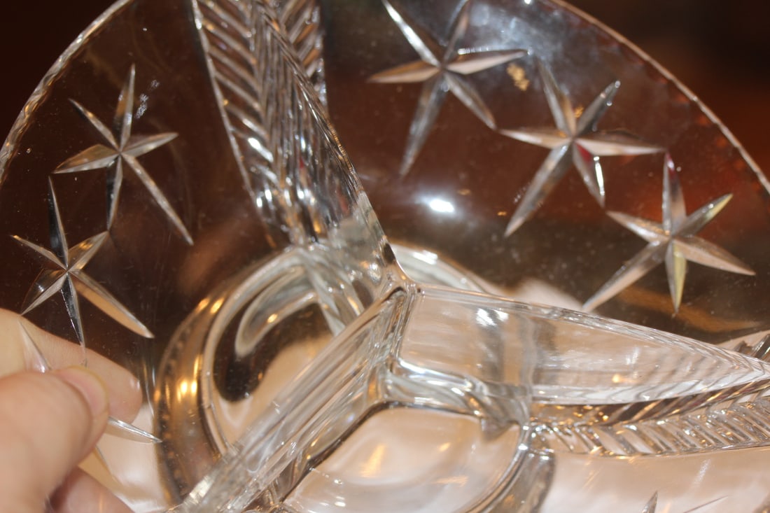 Sterling Rim GlassDivided Bowl - 2