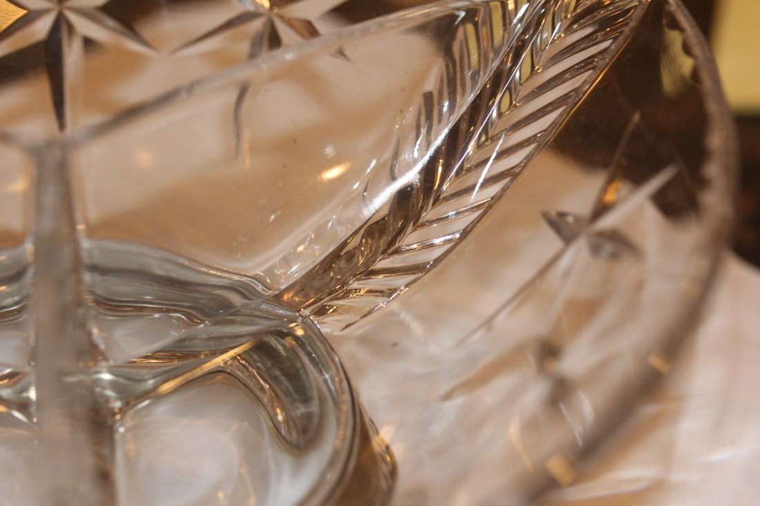 Sterling Rim GlassDivided Bowl - 3