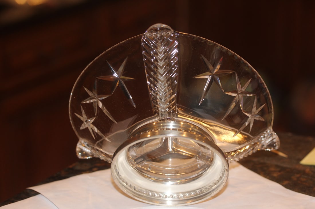 Sterling Rim GlassDivided Bowl - 4