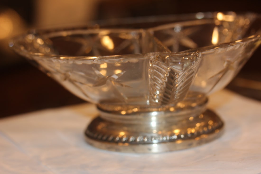 Sterling Rim GlassDivided Bowl - 5