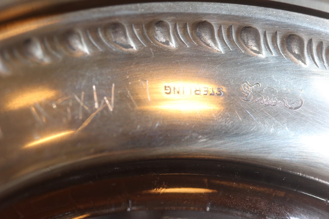 Sterling Rim GlassDivided Bowl - 7