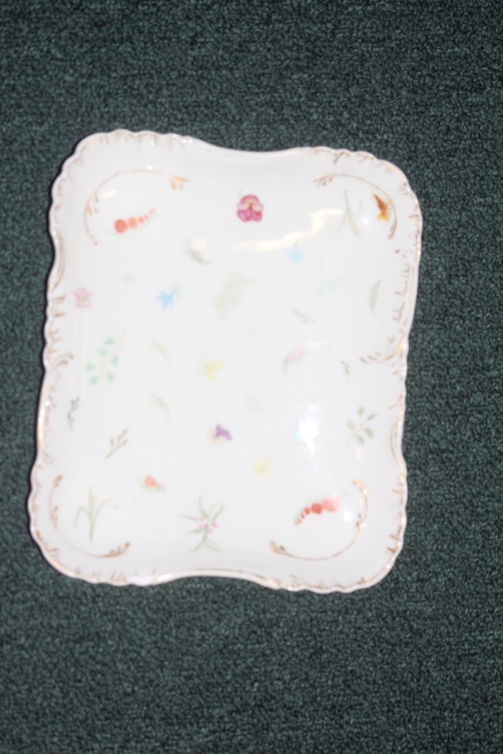 Rectangular Limoges Platter: please note:one chip as shown, still a nice looking piece - 9 3/8" x 7 5/8"