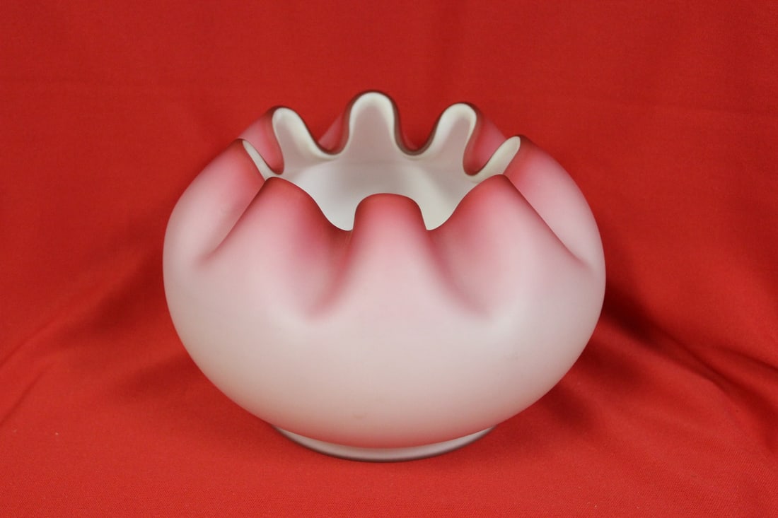 A Satin Glass Bowl: larger than the usual ones - 6 1/2" in diameter