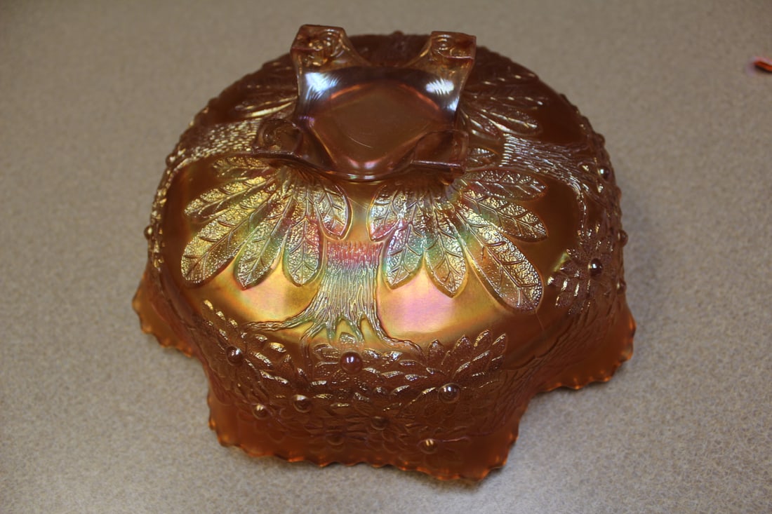 Carnival Glass Footed Bowl - 2