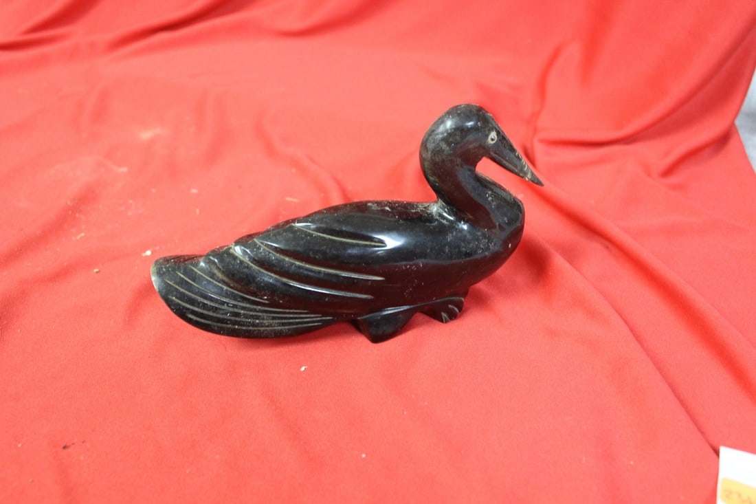 A Horn Carved Bird: 6 3/4" long