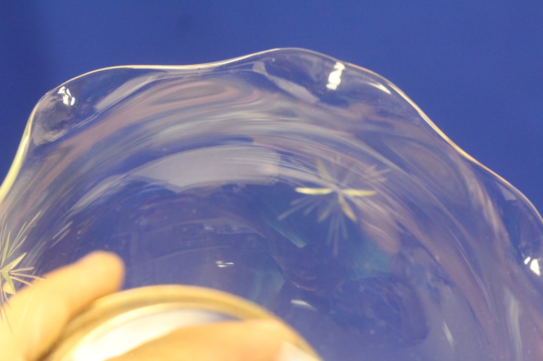 Sterling Rim Cut Glass Compote - 2