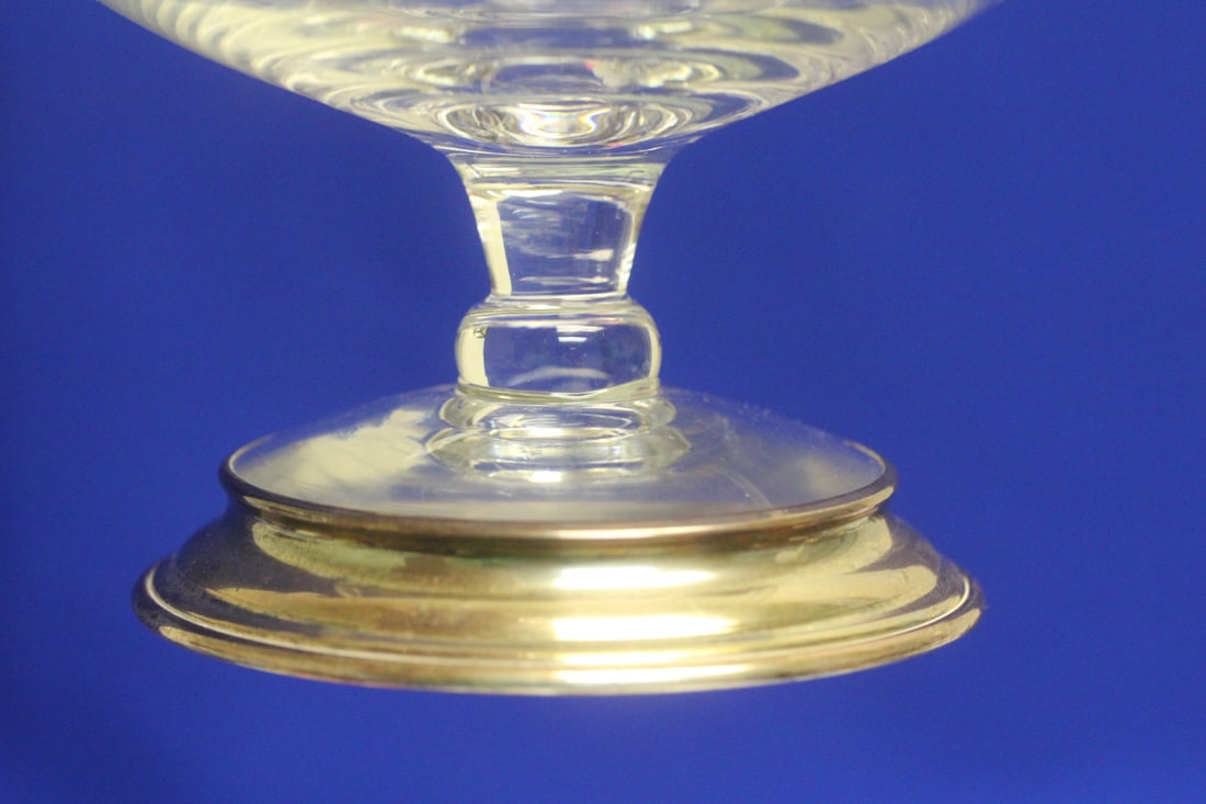 Sterling Rim Cut Glass Compote - 5