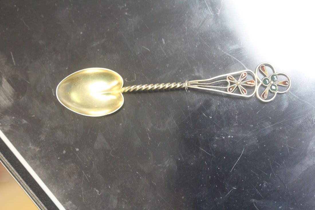 Filigree Silver Spoon: tested: around 800 silver - 4 1/8" long