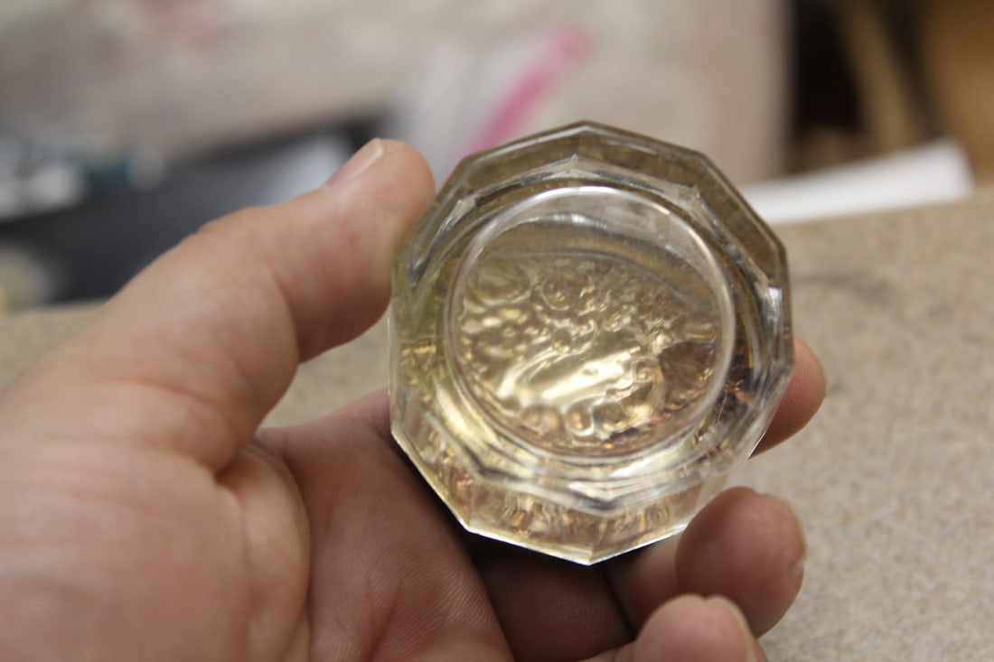 Ornate Sterling Top and Glass Trinket Box - 3