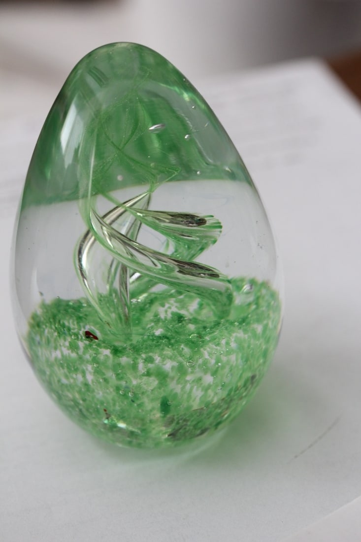 Artglass Paperweight: 4 3/8" in height