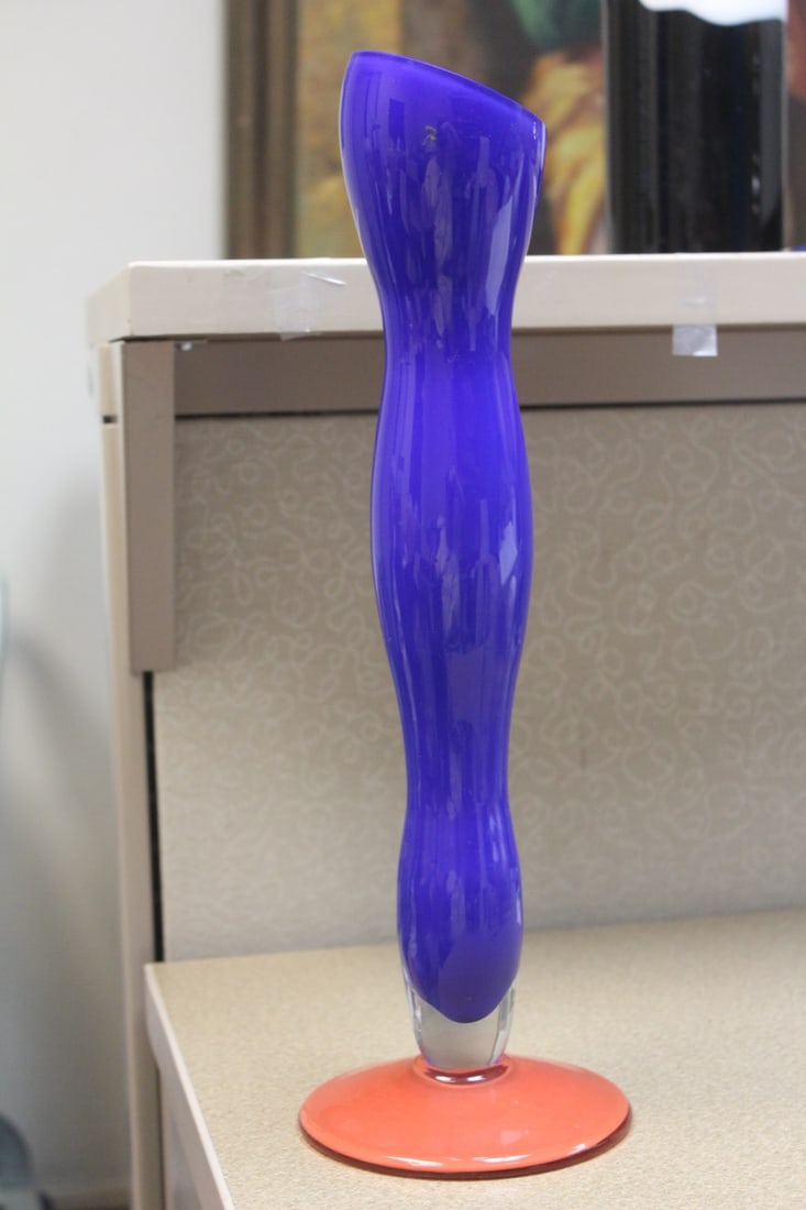 Signed Artglass Vase - 5
