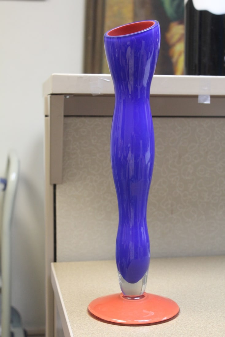 Signed Artglass Vase - 6