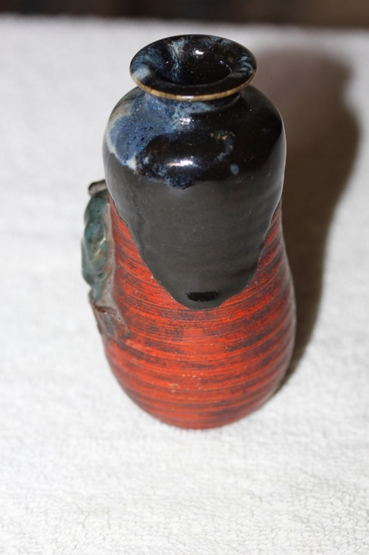 Antique Japanese Pottery Sumida Gawa Vase - 2