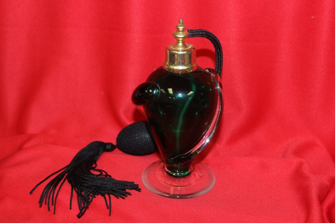 A Green Glass Parfume Bottle - 2