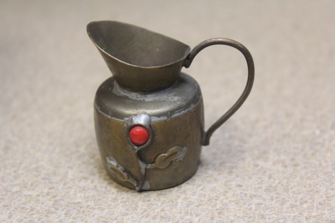 Copper and Gemstone Miniature Pitcher - 2