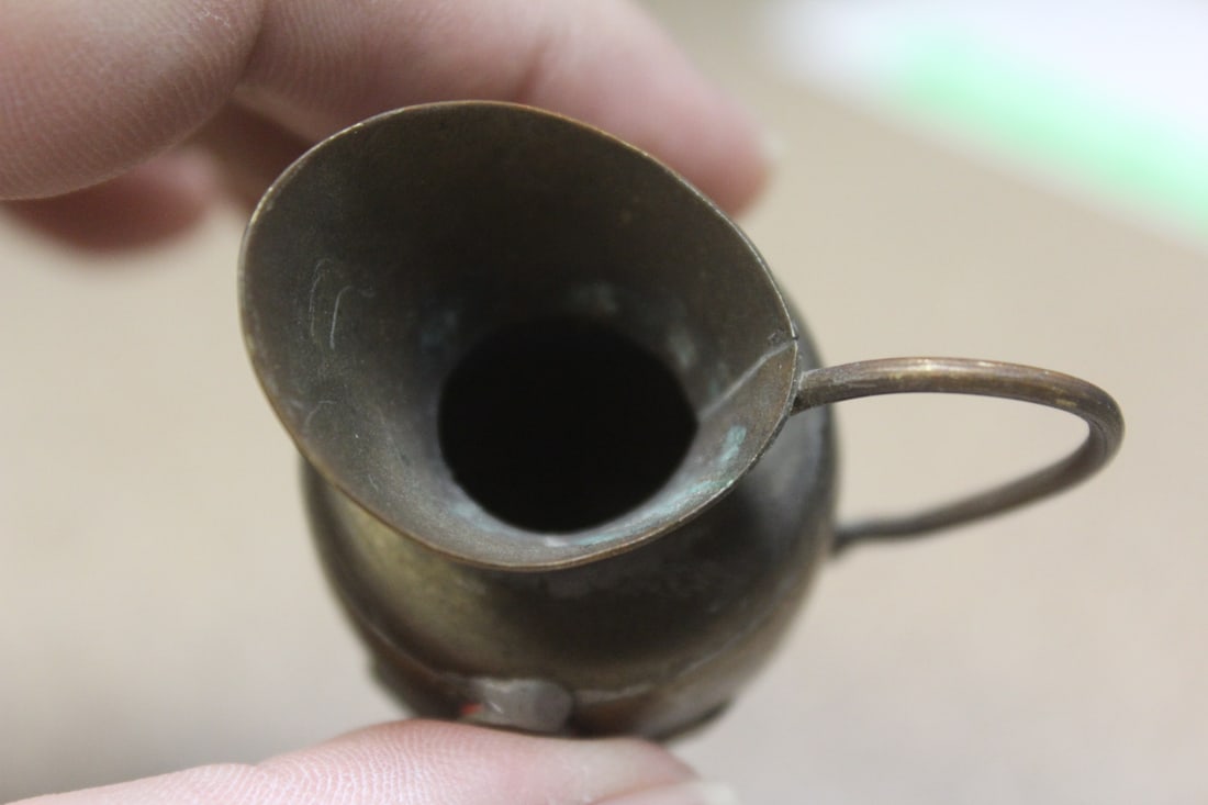 Copper and Gemstone Miniature Pitcher - 3