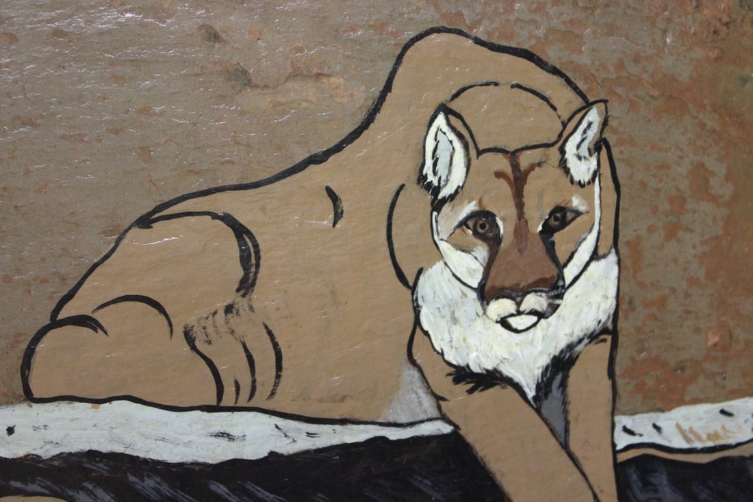 A Handpainted Lion Tile - 2