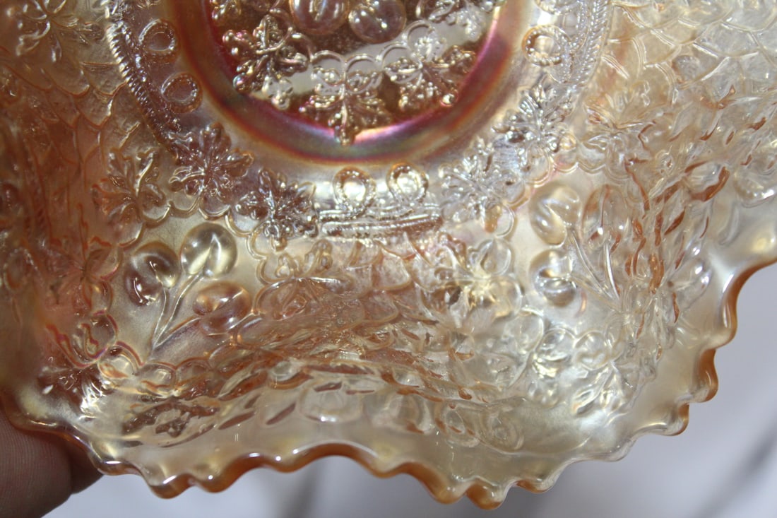 A Tree Motif Carnival Glass Bowl - 2