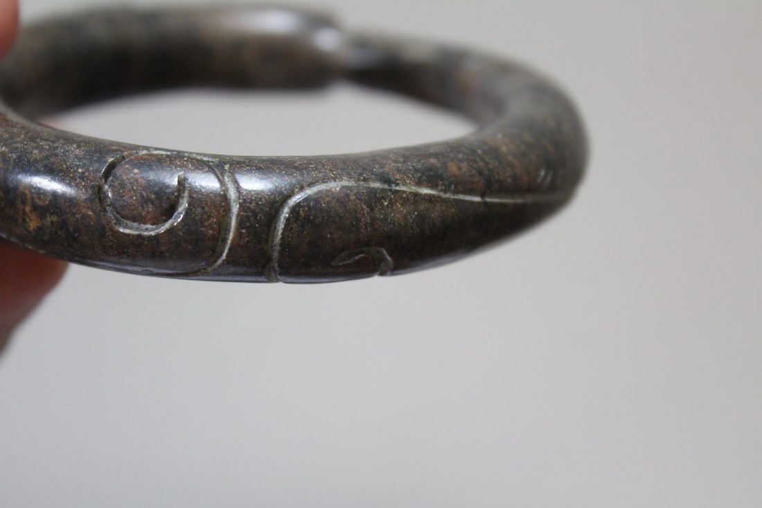 A Jade or Similar Hardstone Bangle Bracelet - 4