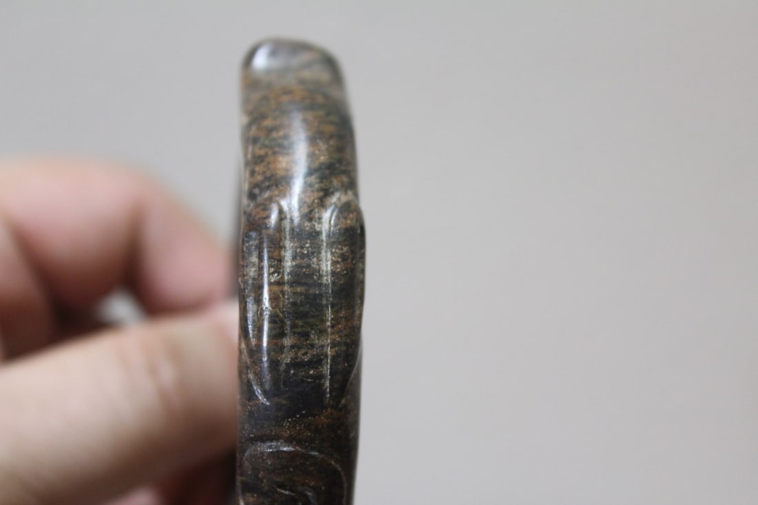 A Jade or Similar Hardstone Bangle Bracelet - 6