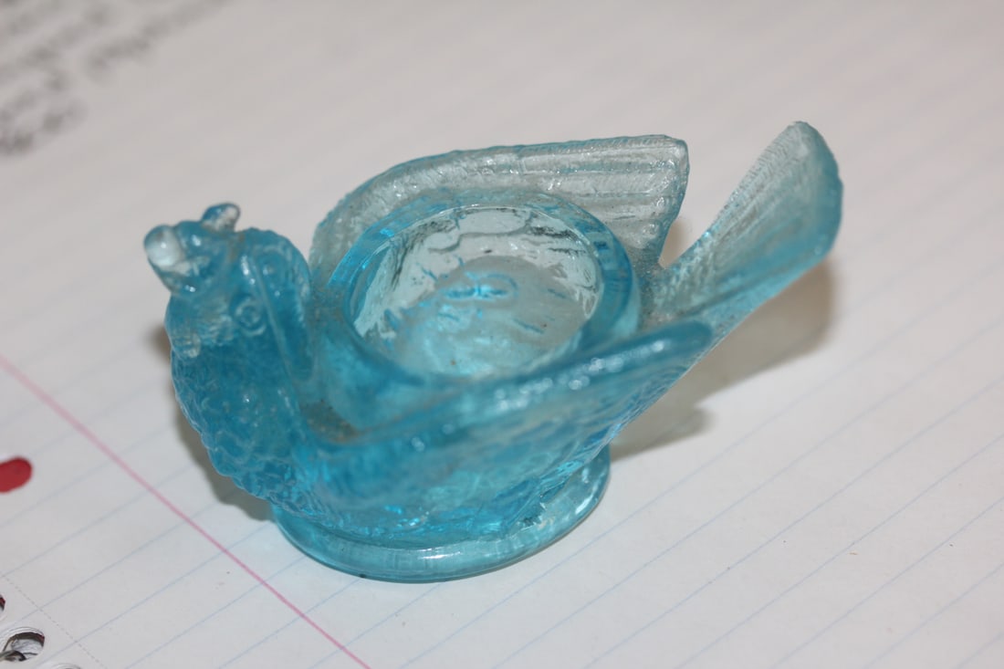 Blue Glass Candle Holder - 2