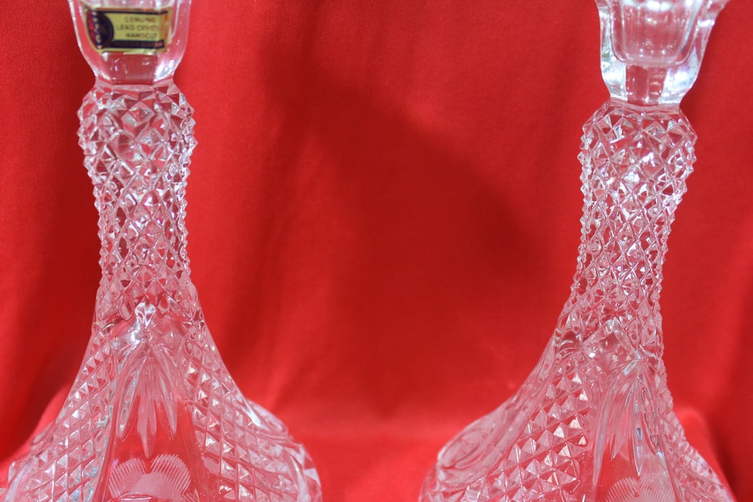A Pair Of Crystal Candlesticks - 3
