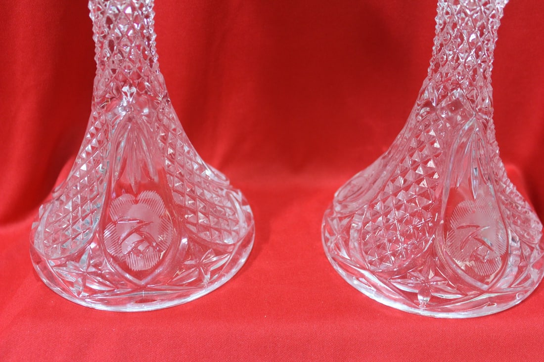 A Pair Of Crystal Candlesticks - 4