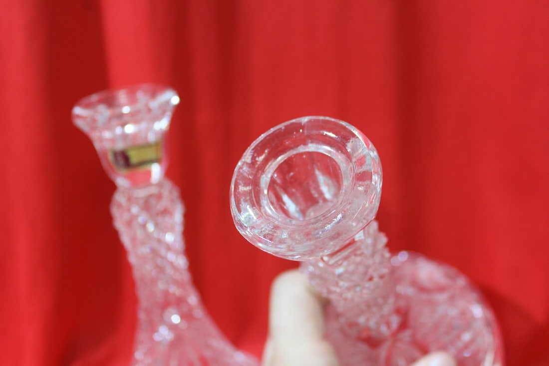 A Pair Of Crystal Candlesticks - 7