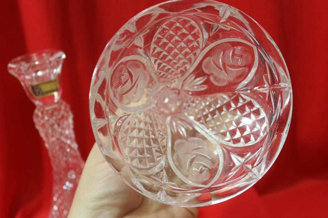 A Pair Of Crystal Candlesticks - 8