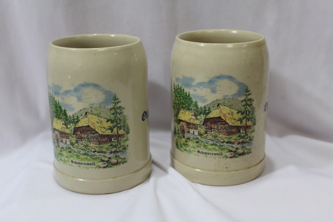 Lot of 2 Oktoberfest Beer Mugs: 5 1/4" tall each
