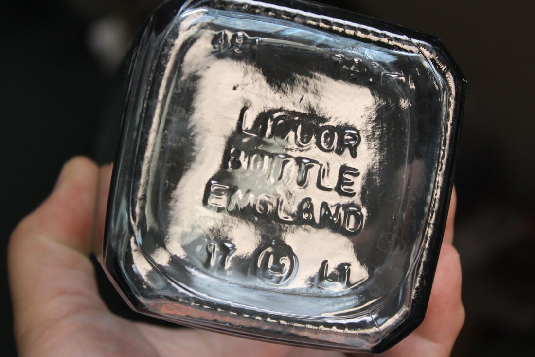 Vintage England Glass Liquor Bottle - 3