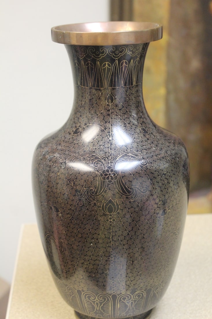 Chinese cloisonne vase - 5