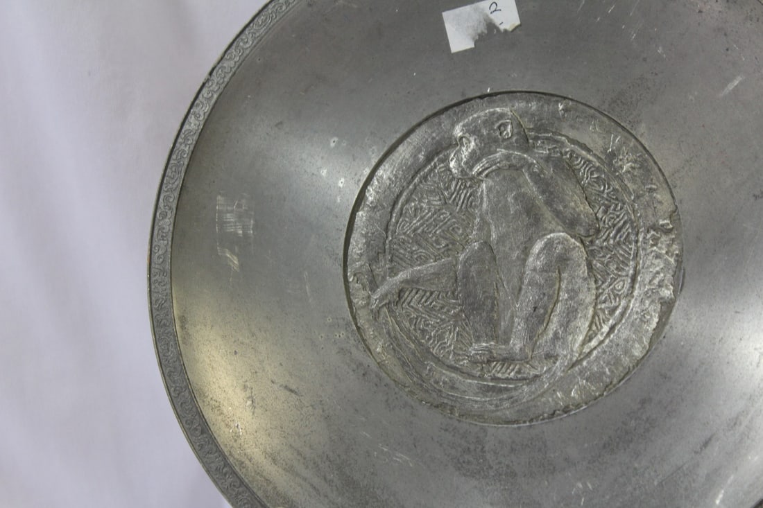 A Chinese Pewter Monkey Wall Hanger - 2