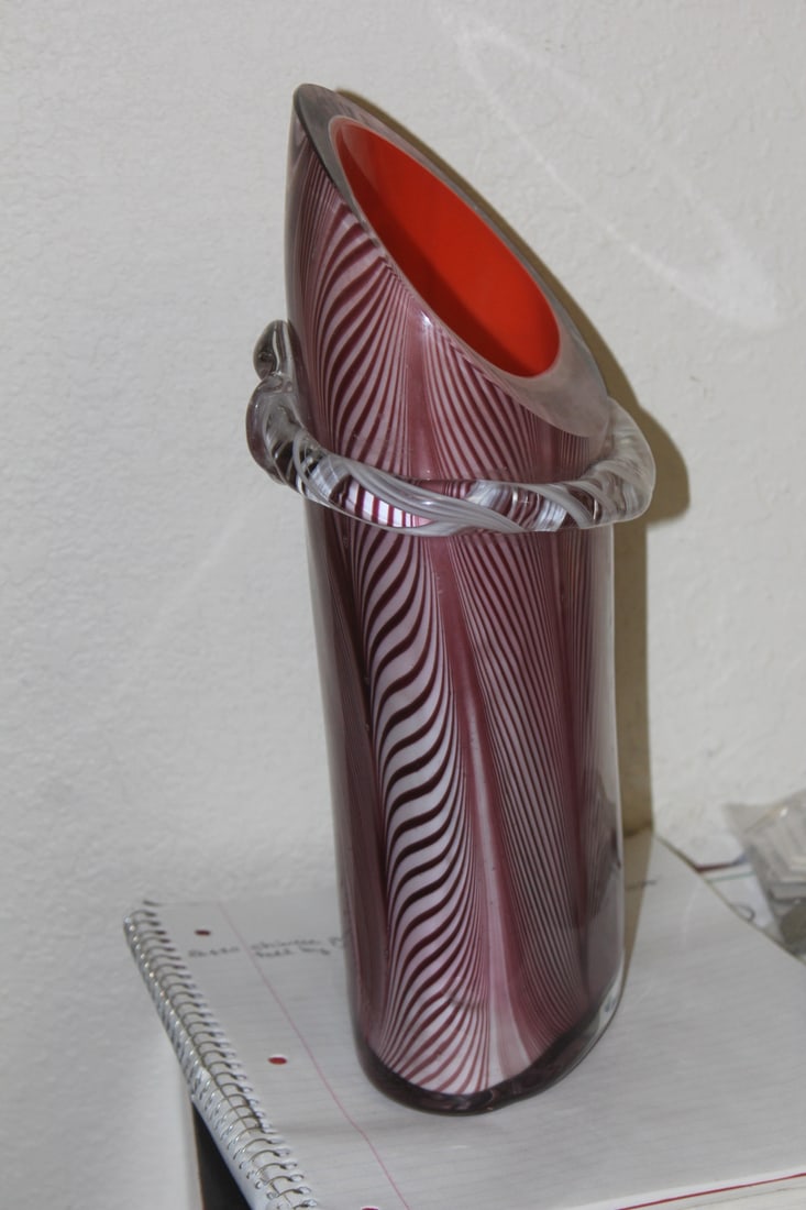 Heavy Murano Art Glass Vase - 2