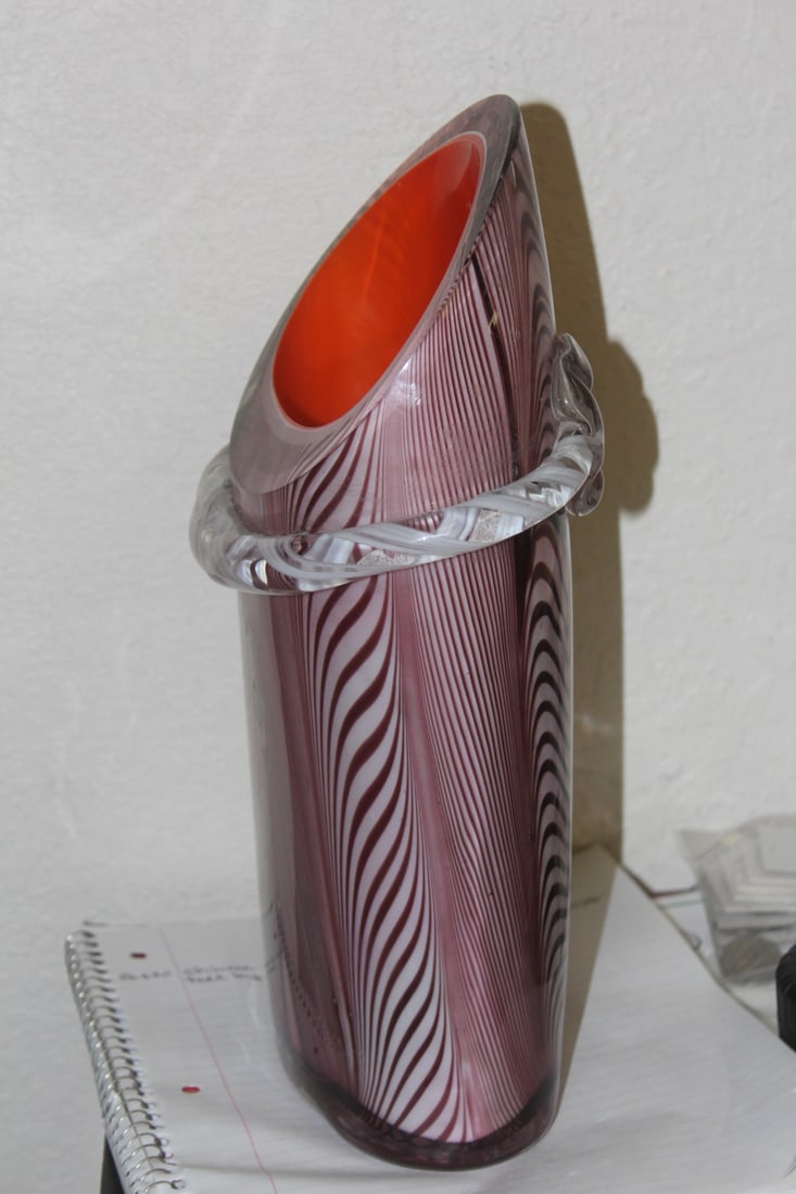 Heavy Murano Art Glass Vase - 4
