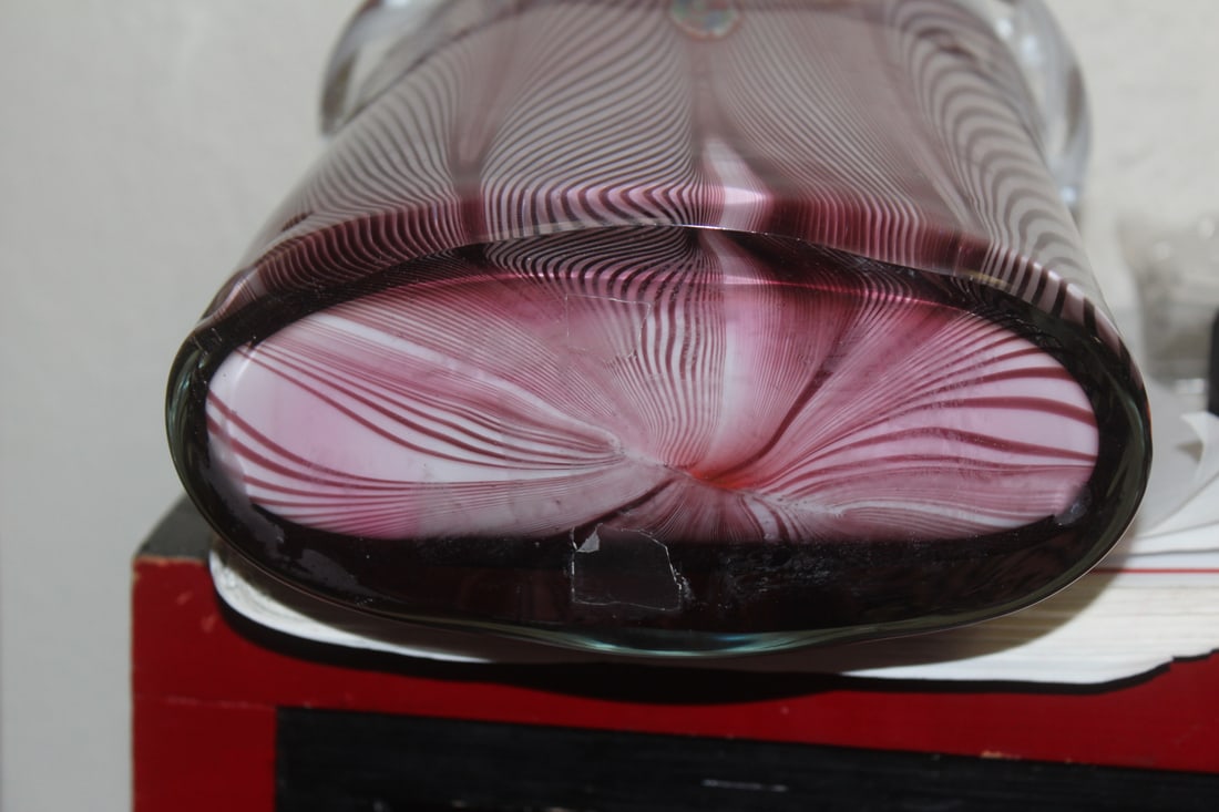Heavy Murano Art Glass Vase - 6