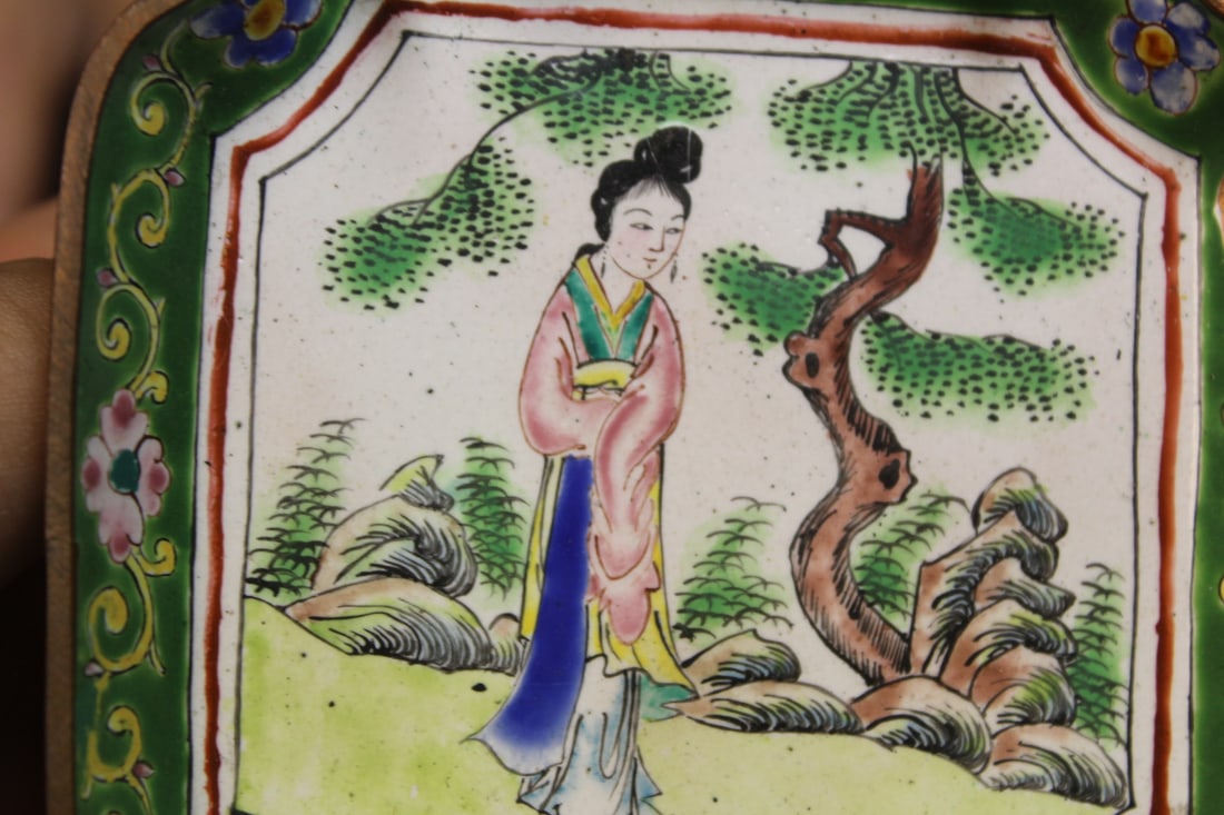 Antique Enamel Chinese Square Dish - 2