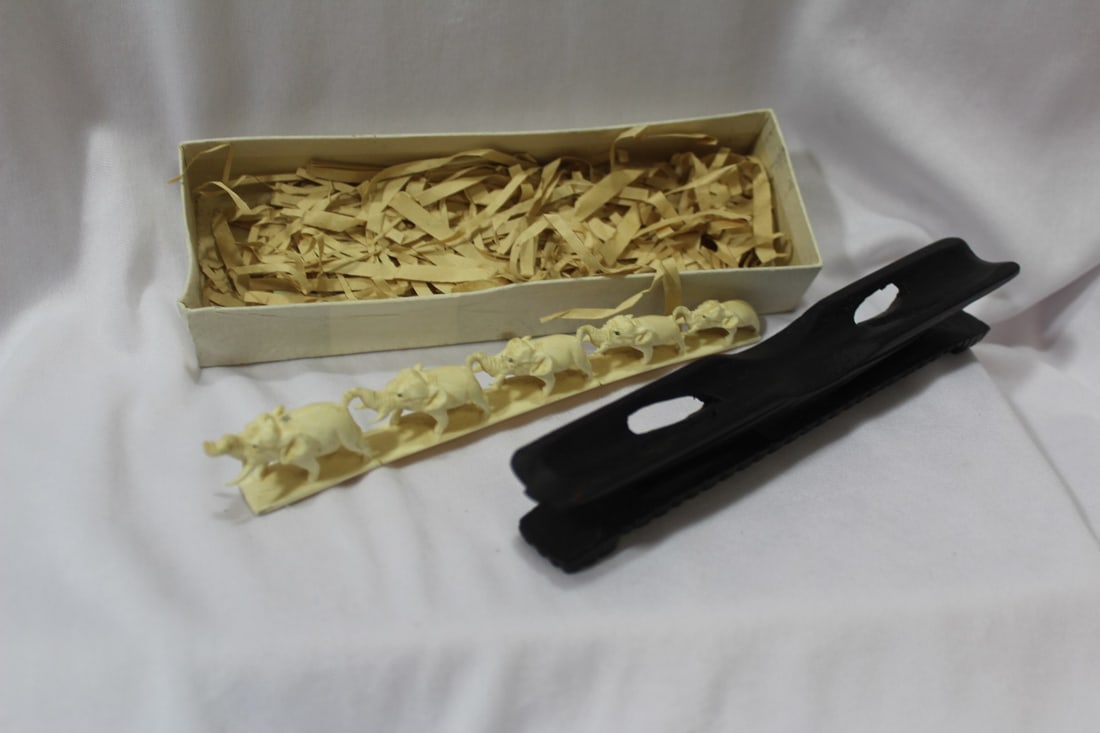 A Carved Bone Elephant Bridge On Stand - 3